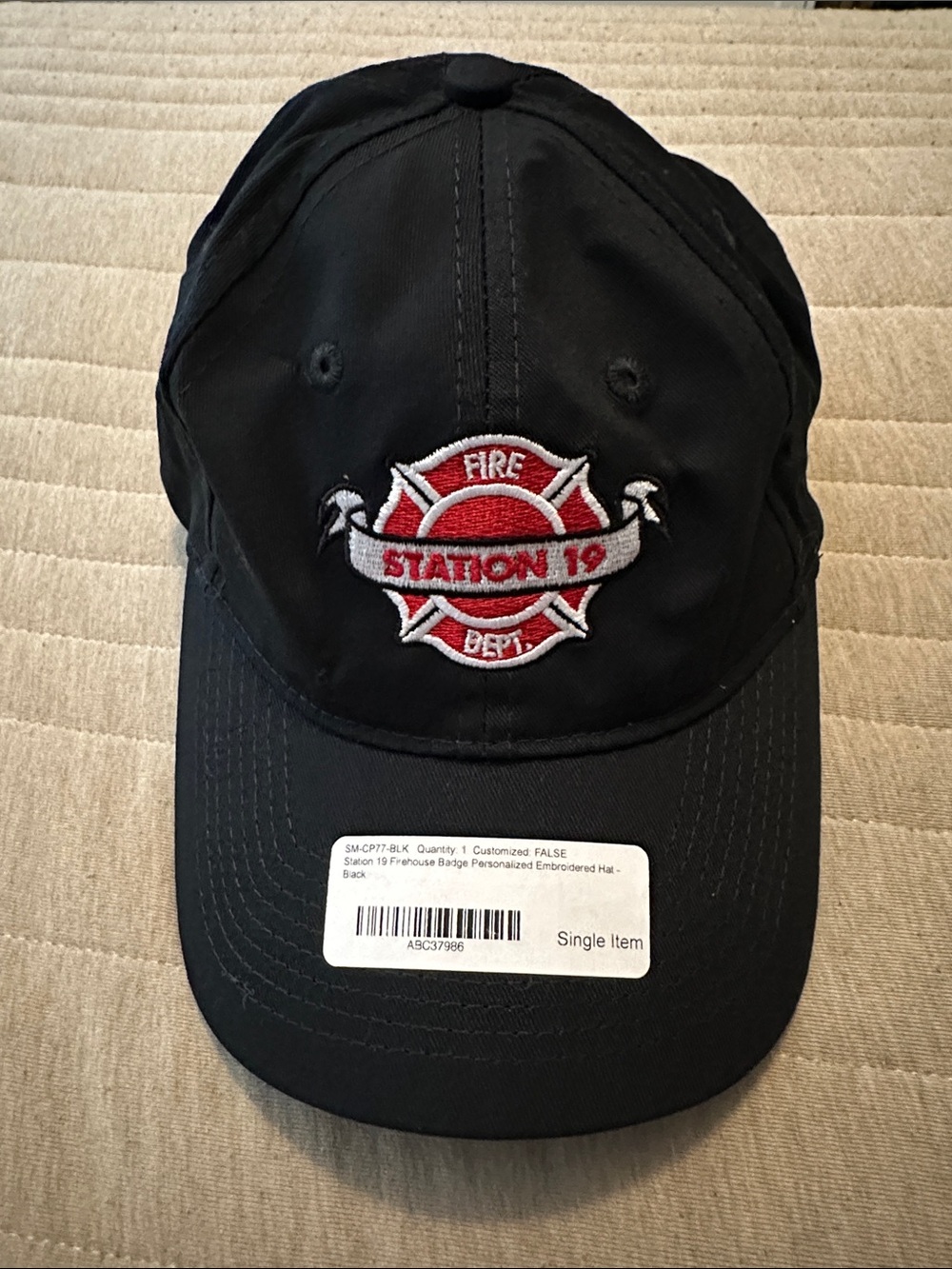 Station 19 Black Baseball Cap